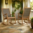 thumbnail image 3 of Cambridge Casual Teak and Wicker Rocking Chair with Built-in Cushion, 3 of 9