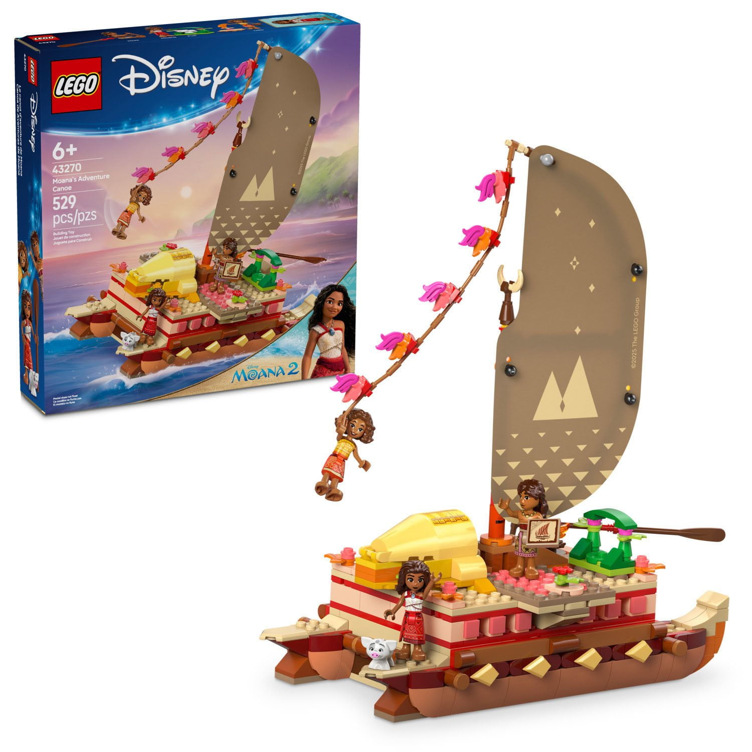 LEGO Disney Moana's Adventure Canoe Fantasy Toy Boat Building Set