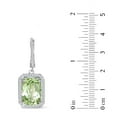 thumbnail image 5 of Cushion Cut Gemstone Halo Dangle Earrings in Sterling Silver, 5 of 5