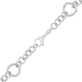 thumbnail image 5 of High Polish Abstract Oval & Round Mix Link Necklace in Sterling Silver, 5 of 8