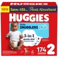 thumbnail image 1 of Huggies Little Snugglers Plus Baby Diapers, Size Newborn-2, 1 of 12