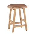 thumbnail image 5 of Bower Home Upholstered Wood Saddle Counter or Bar Stool, 2-Pack, 5 of 9
