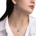 thumbnail image 8 of Round Cut Lab Created Gemstone Dancing Pendant & Earring Set in Sterling Silver, 8 of 8
