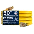 thumbnail image 1 of US Wire and Cable 12/3 Gauge Lighted Heavy Duty SJTW General Purpose Extension Cords 25', 50' and 100', 1 of 5