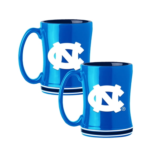 Logo Brands North Carolina Tar Heels 14oz Relief Mug Set