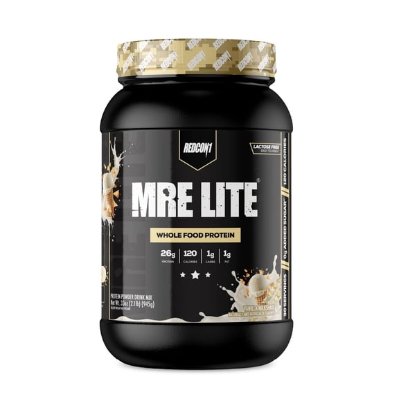 Redcon1 MRE Lite Whole Food Protein Powder – Vanilla Milkshake, 2.1 lbs.