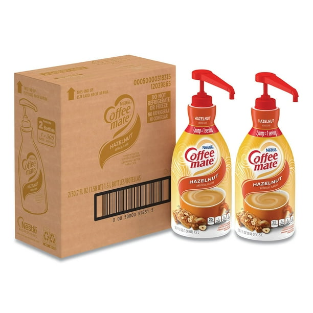 Nestle Coffee-mate Liquid Coffee Creamer with Pump, Hazelnut, 50.7