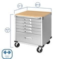 thumbnail image 3 of Seville Classics UltraHD 6-Drawer Rolling Cabinet, 28" W x 25" D x 34.5" H, 3 of 17