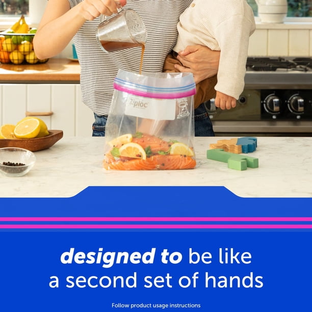 Ziploc Brand Quart Storage Bags, Stay Open Design, Easy to Fill