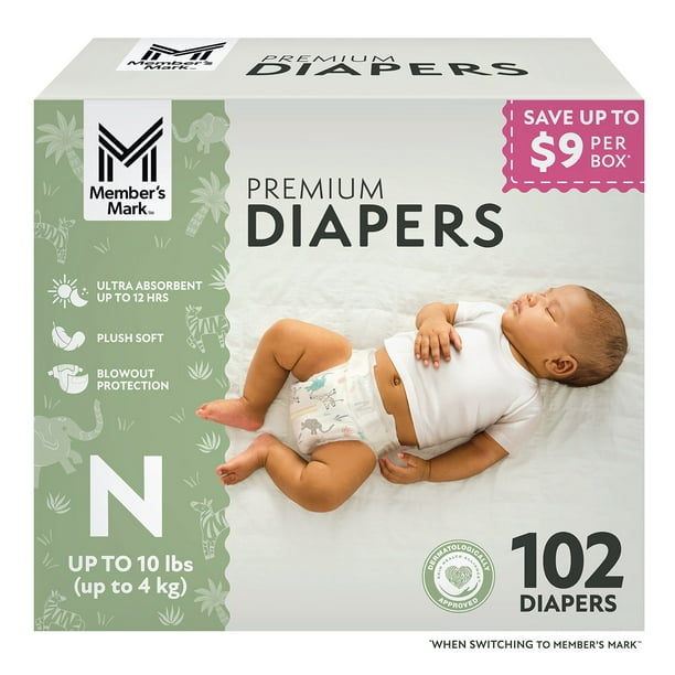 Member's Mark Premium Baby Diapers, Sizes: Newborn