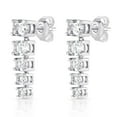 thumbnail image 3 of 925 Sterling Silver Lab Created White Sapphire Graduated Earring, 3 of 5