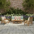 thumbnail image 1 of Cambridge Casual Salinas Teak Patio Set with Tan Cushions, 5pc, 1 of 13