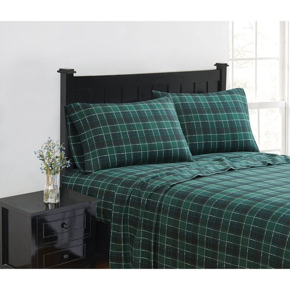 London Fog Plaid Flannel Sheets, Assorted Sizes