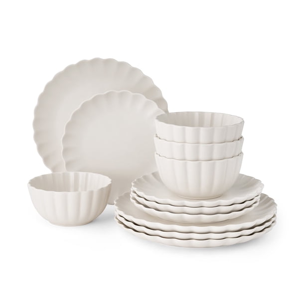 Member's Mark 12-Piece Scallop Dinnerware Set - Samsclub.com