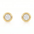 thumbnail image 2 of Diamond Cut Bezel Stud Earrings in 14K Gold, 2 of 8