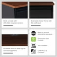 thumbnail image 8 of Hirsh Double Pedestal Office Desk With Center Drawer, Black/Walnut, 8 of 15
