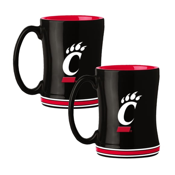 Logo Brands Cincinnati Bearcats 14oz Relief Mug Set