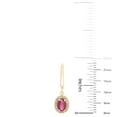 thumbnail image 5 of Oval Cut Genuine Gemstone and 0.16 CT. T.W. Diamond Dangle Earrings in 14K Gold, 5 of 6