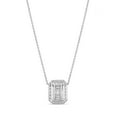 thumbnail image 3 of 0.70 C.T. TW Baguette and Round Cut Halo Diamond Pendant in 14K Gold, 3 of 6