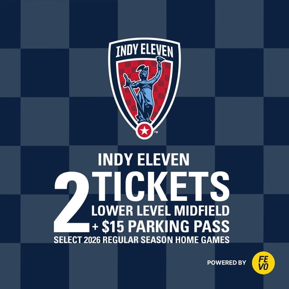 USL Indy Eleven, Two (2) Lower Level Midfield Tickets + $15 Parking Pass Credit