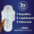 thumbnail image 3 of Always Ultra Thin Overnight Pads with Flexi-Wings, Unscented, Size 4, 80 ct., 3 of 9