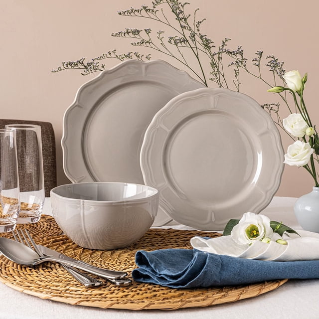 over&back 12-Piece Queen Anne Stonware Dinneware Set