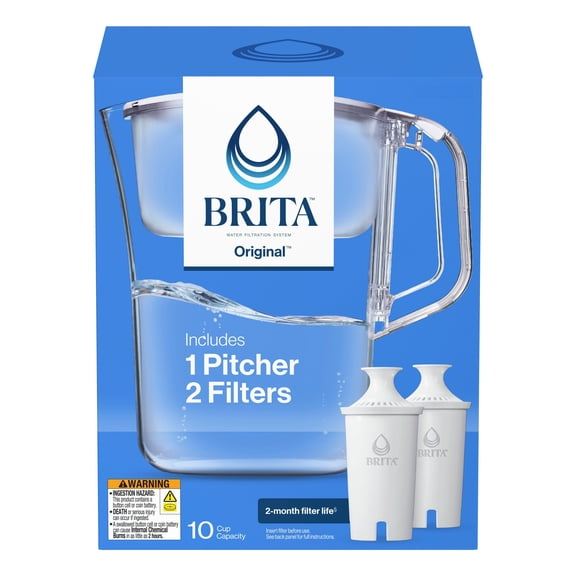 Brita Champlain 10 Cup Water Pitcher, 2 Filters