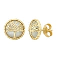 thumbnail image 3 of Mother of Pearl Tree of Life Earring in 14K Gold, 3 of 6
