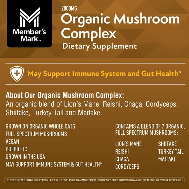 Member's Mark Organic Mushroom Complex Capsules, 240 ct. - Samsclub.com