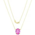 thumbnail image 1 of Lab Created Gemstone Necklace in 14K Yellow Gold, 1 of 8