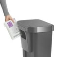 thumbnail image 4 of simplehuman 12-Gal Rectangular Step Can with Liner Pocket, Grey Plastic, 4 of 6