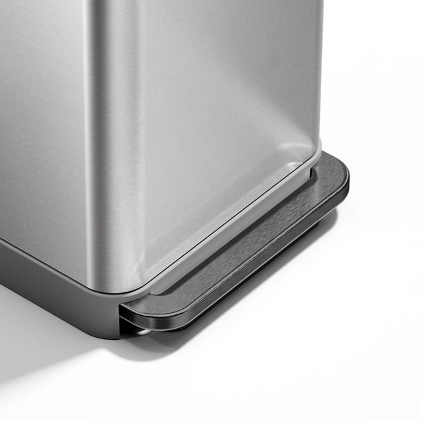 Simplehuman 45L Step trash Can Stainless Steel with Grey Lid and