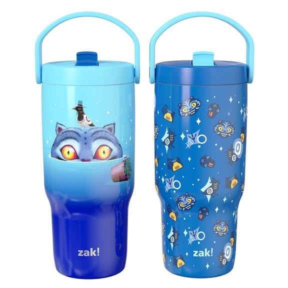 Zak Designs KPop 20oz Stainless Steel Sutton Flex Grip Siply Tumbler Set, 2-Pack