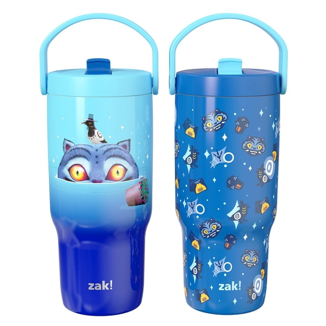 Zak Designs KPop 20oz Stainless Steel Sutton Flex Grip Siply Tumbler Set, 2-Pack