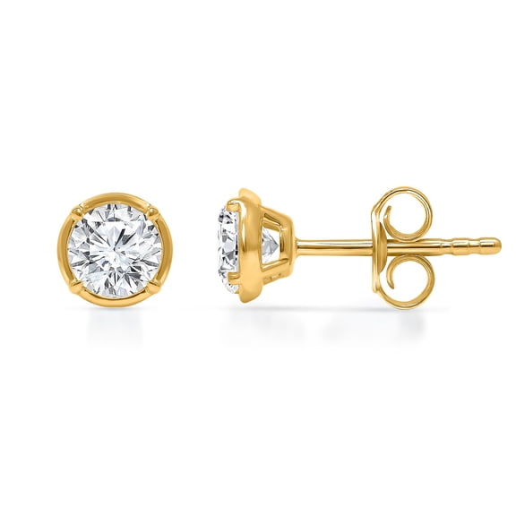 Lab Created Fancy Cut Diamond Stud Earrings in 14K Gold