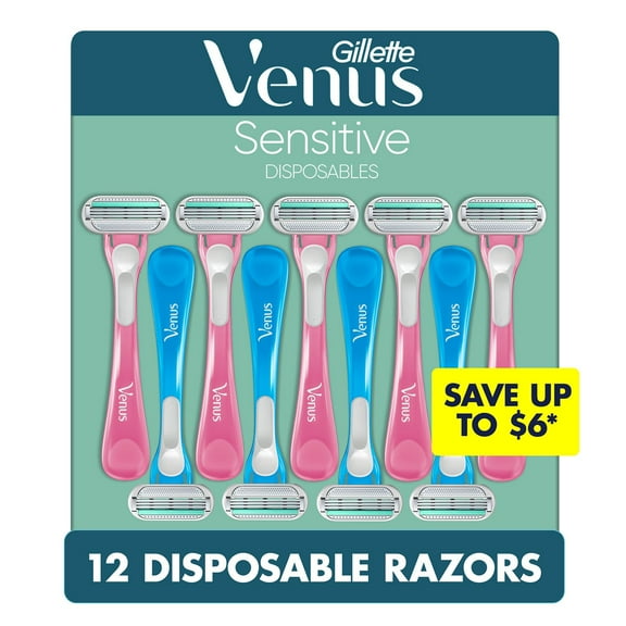 Venus Sensitive Disposable Razors for Women, 12 ct.