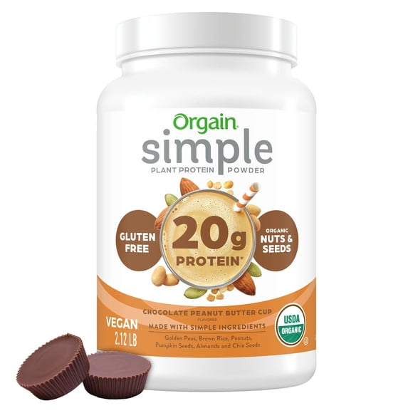 Orgain® Organic SIMPLE Plant Protein Powder Chocolate Peanut Butter Cup, 2.12 lbs.