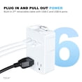 thumbnail image 4 of Tech Squared USB Wall Outlet Expander with Built in Retractable Cable, 4 of 6