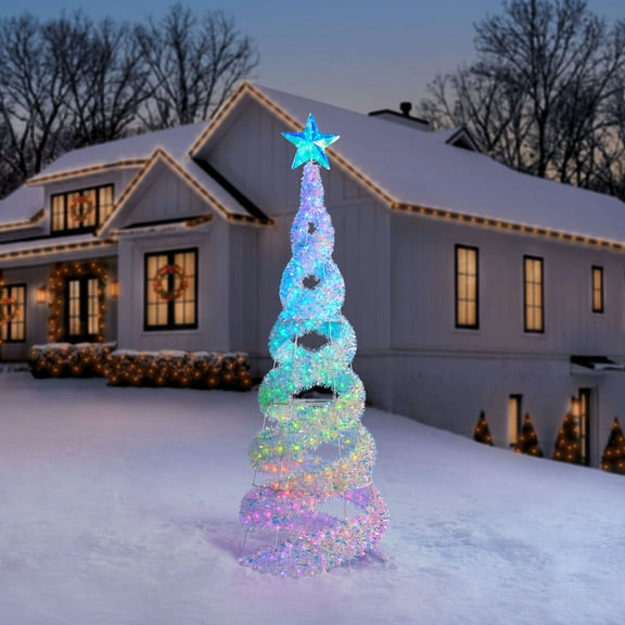 Member's Mark 8' Pre-Lit Iridescent Color-Changing Spiral Tree
