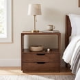 thumbnail image 3 of Bower Home Vegan Leather Top 2-Drawer Nightstand, 3 of 11