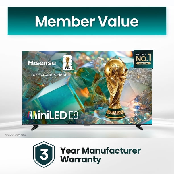 Hisense 75 Inch Class E8 Series Mini-LED Google Smart TV 75E85SG
