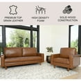 thumbnail image 2 of Jasper Mid-Century Top-Grain Leather Sofa & Armchair Set, 2 of 10