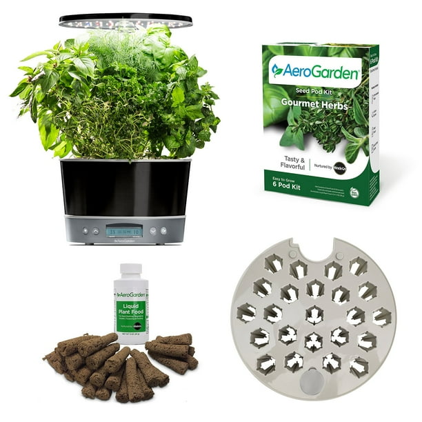 AeroGarden Harvest Elite 360 with Seed Starting System & Gourmet Herbs Seed  Pod Kit, Platinum Stainless - Samsclub.com
