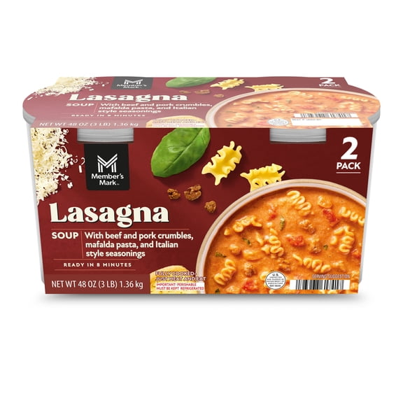 Member's Mark Lasagna Soup with Beef & Pork, 48 oz., 2 pk.