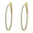 thumbnail image 2 of 1.00 CT. T.W. Round Cut Diamond Oval Hoop Earrings in 14K Gold, 2 of 6