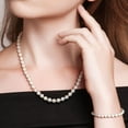 thumbnail image 2 of Freshwater Cultured Pearl Necklace and Bracelet Set in Sterling Silver, 2 of 7