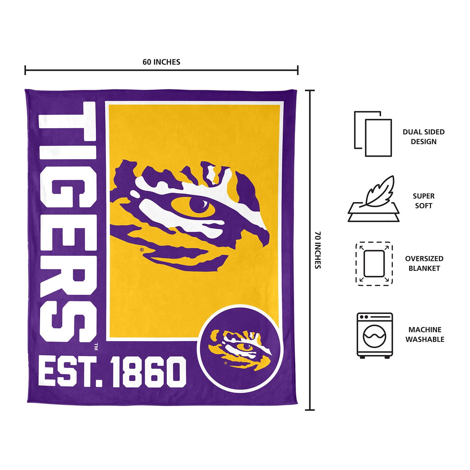 Logo Brands LSU Tigers 60