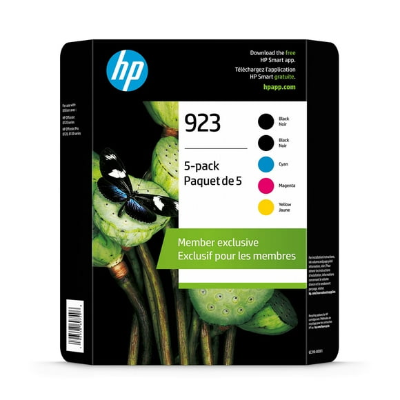 HP 923 Club 5 Pack, Black(2)/Yellow/Magenta/Cyan