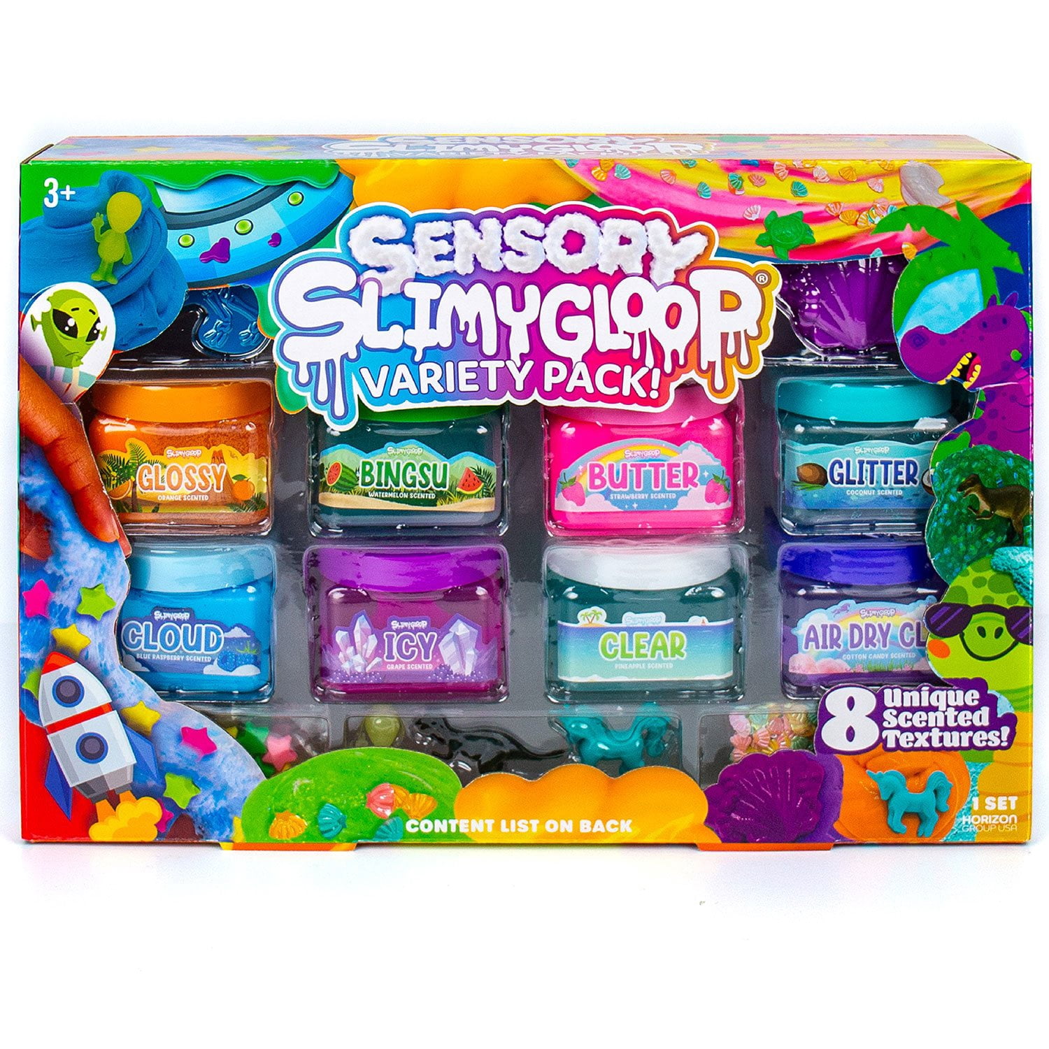 Slimaroo SlimyGloop Sensory Textured and Scented Slime Variety Pack, 8 pk ...