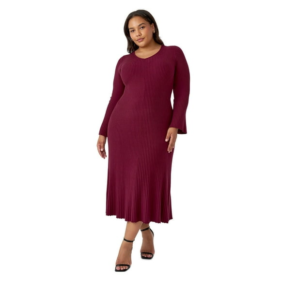 Edited by Hunter McGrady Women's Flare Midi Sweater Dress